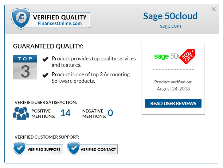 An overview of the Verified Quality Seal details.