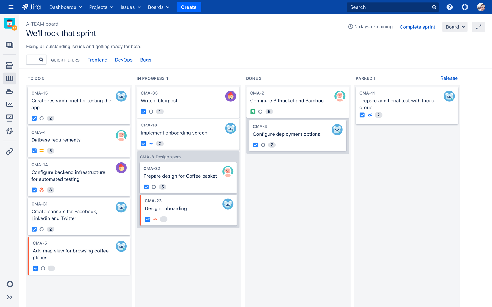 Jira dashboard