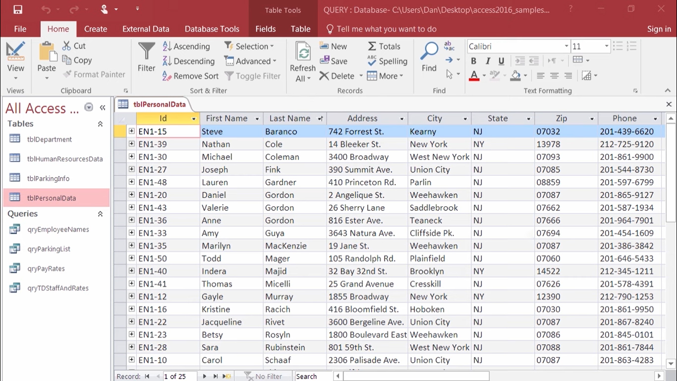 Microsoft Access Dashboard