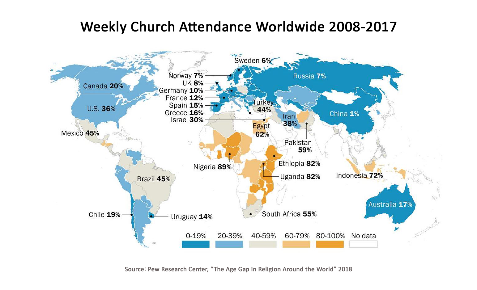 Global Worship Attendance infographic
