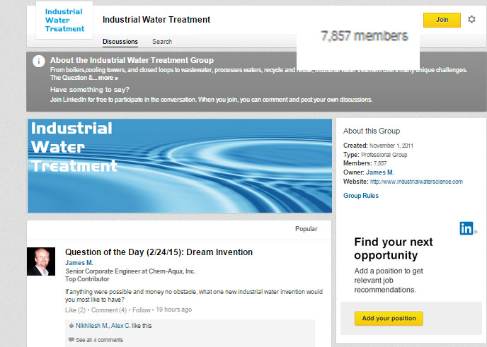 This LinkedIn group is specific enough to attract the right members.