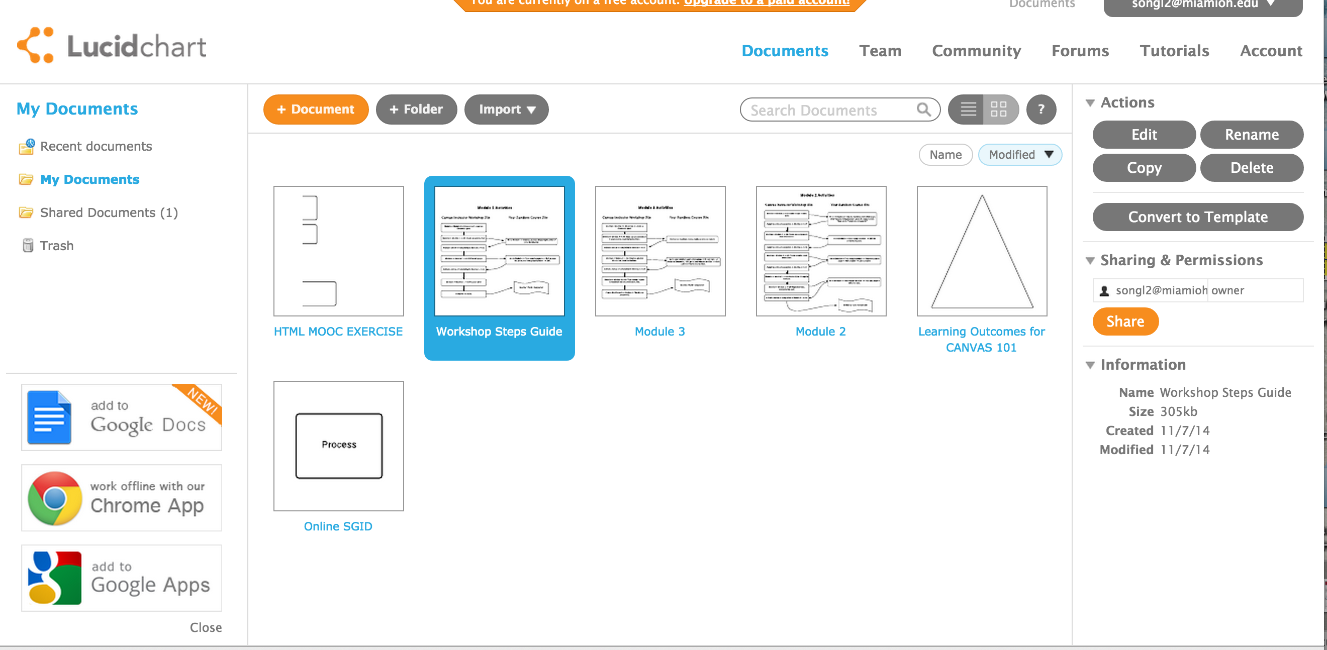 lucidchart free features