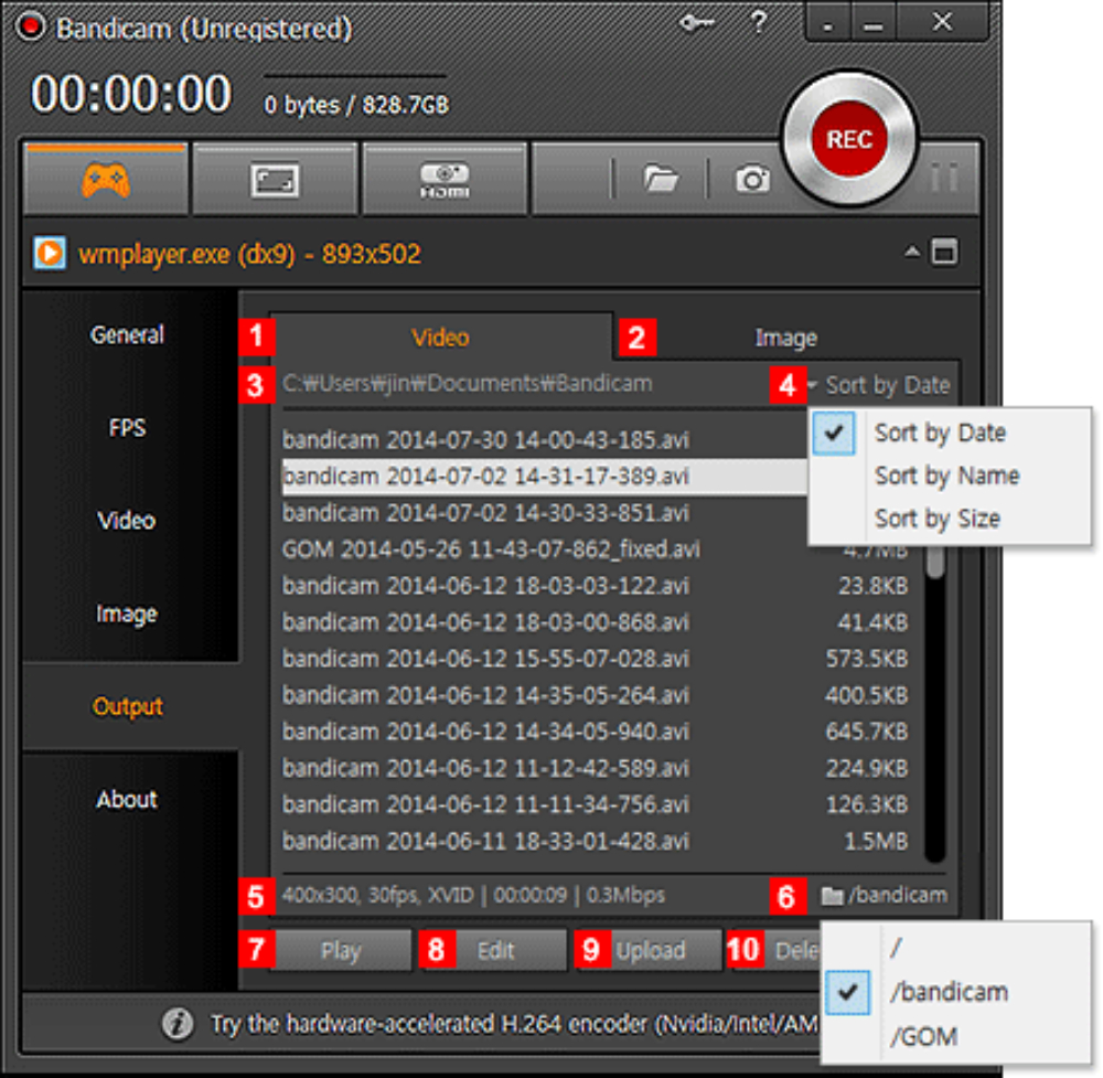 Bandicam 7.0.1.2132 instaling