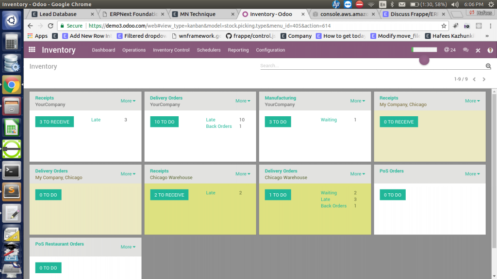 Erpnext dashboard CompareCamp