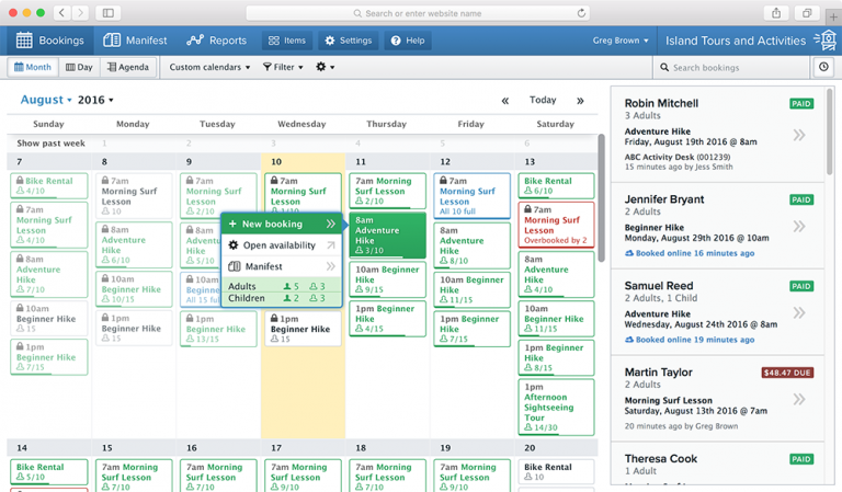 fareharbor dashboard | CompareCamp.com