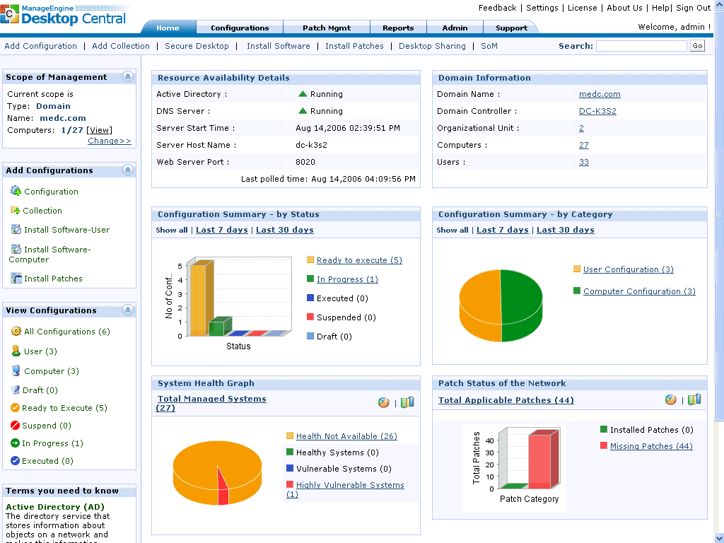 manageengine desktop central port 8443 is already in use