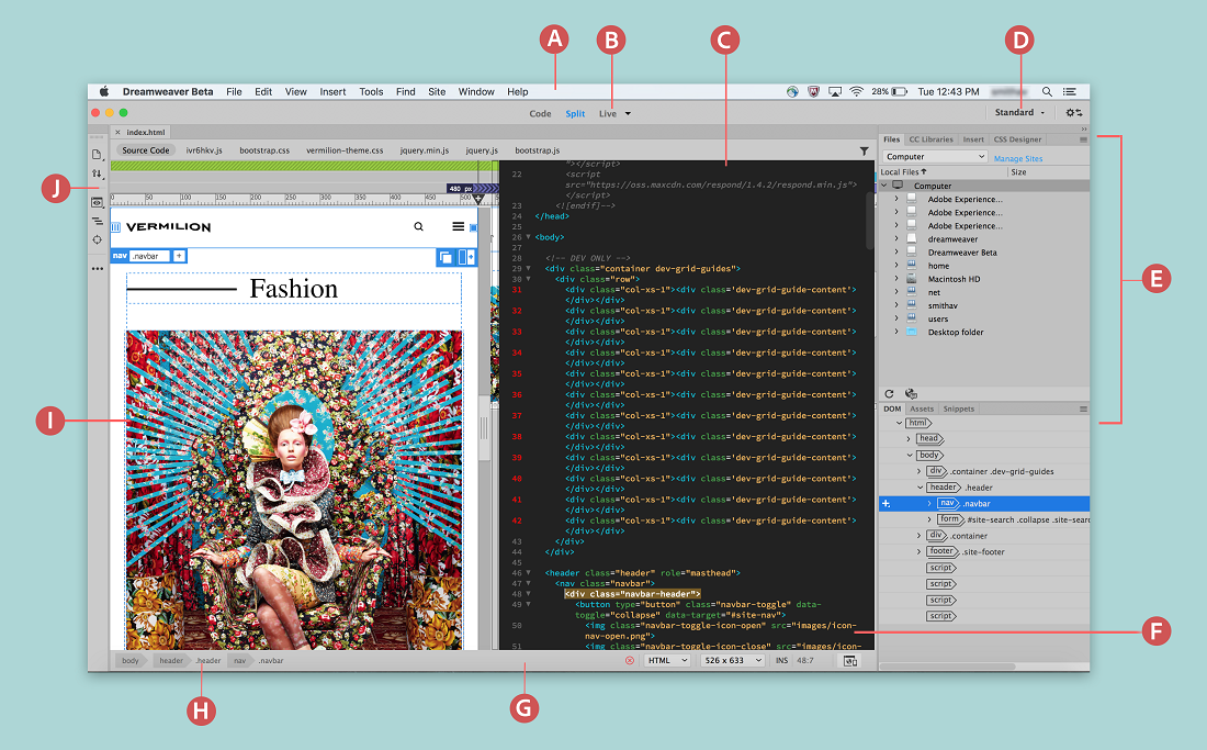 adobe dreamweaver cc features