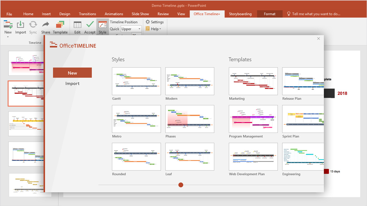 office timeline similar programs