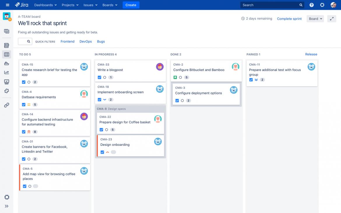 Jira dashboard | CompareCamp.com