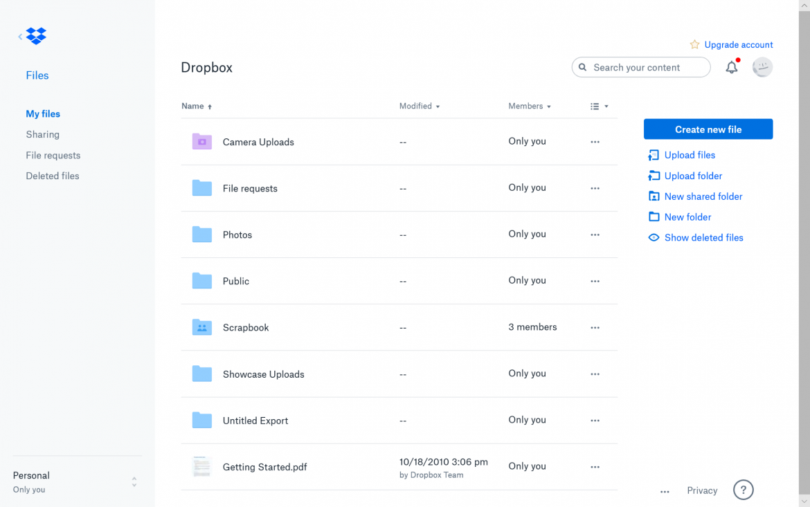 dropbox business account cost