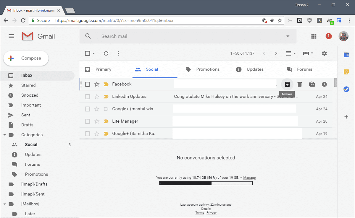 Gmail фото хранилище