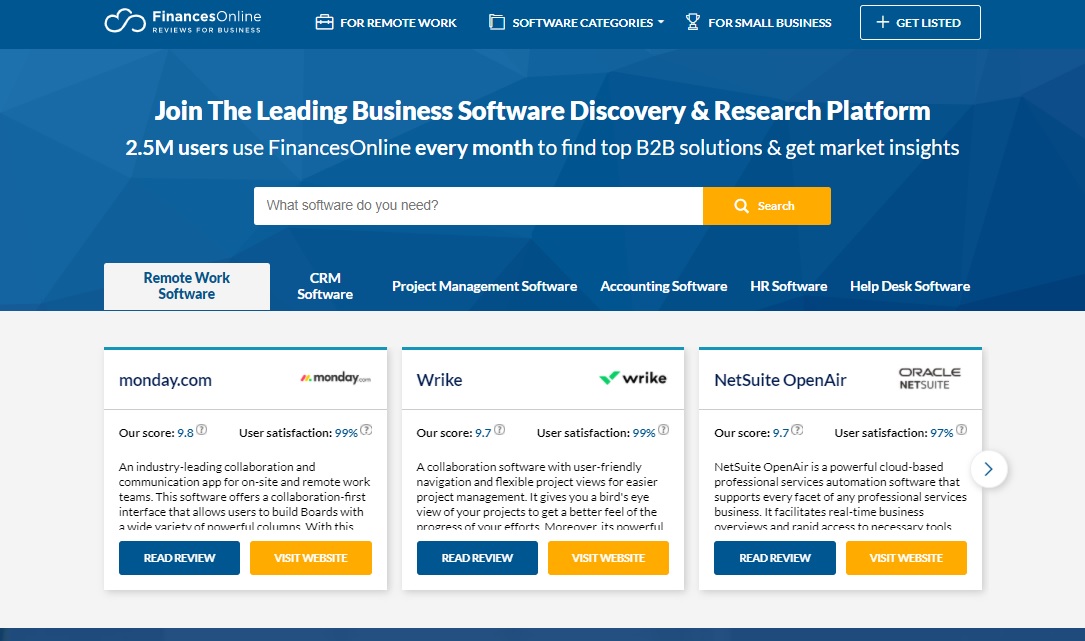 FinancesOnline is Amazing: A Detailed SaaS Directory Review |  CompareCamp.com